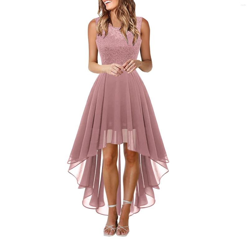 Casual Dresses Fashion High Low Long Lace Dress Women Solid Ruffles Prom Wedding Swing Evening Party Maxi Vestidos De Fiest, Pink
Casual Dresses Fashion High Low Long Lace Dress Women Solid Ruffles Prom Wedding Swing Evening Party Maxi Vestidos De Fiest, Pink