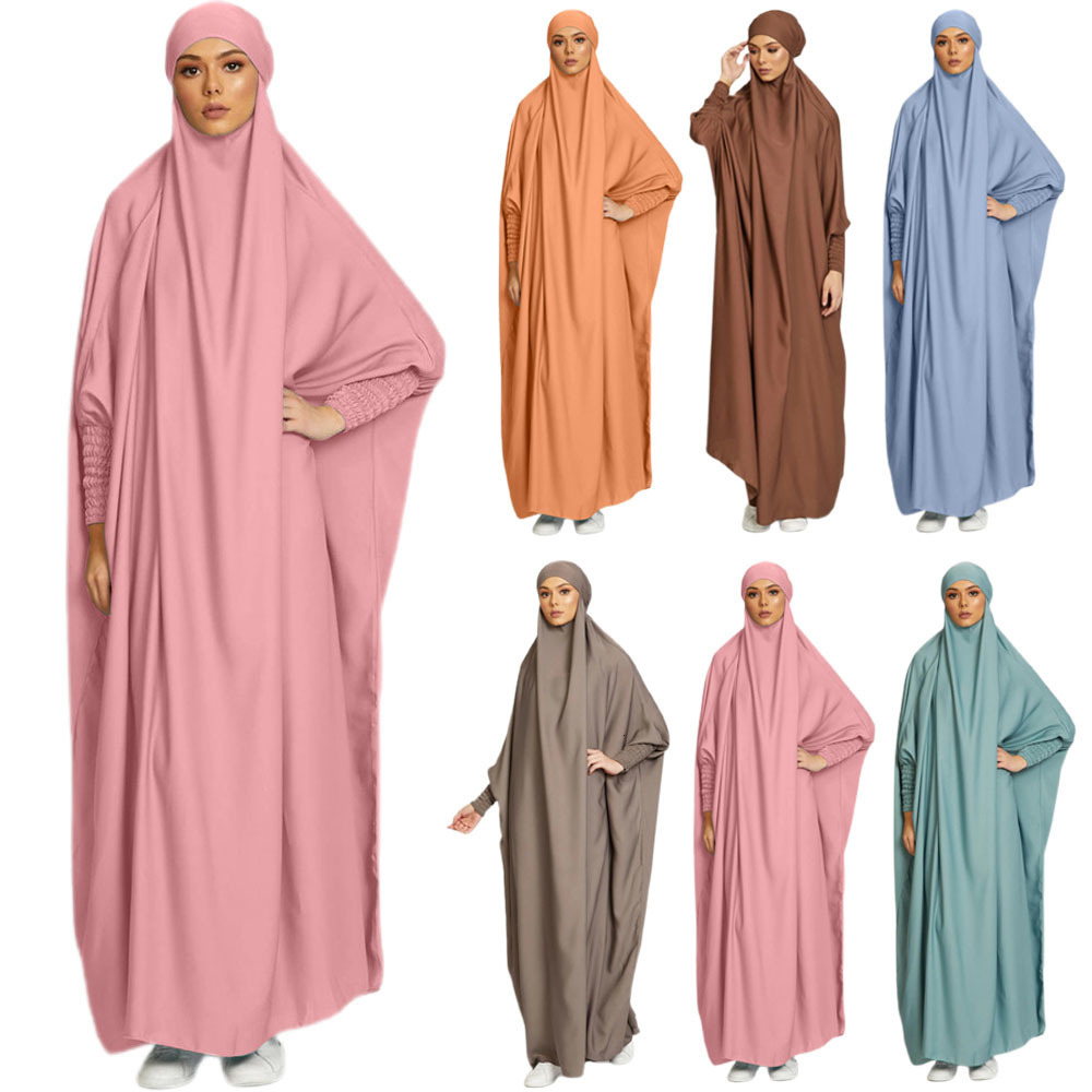 Ethnic Clothing Hooded Abaya Muslim Women Prayer Garment Hijab Dress Arabic Robe Overhead Kaftan Khimar Jilbab Eid Ramadan Gown Islamic Clothes 230317