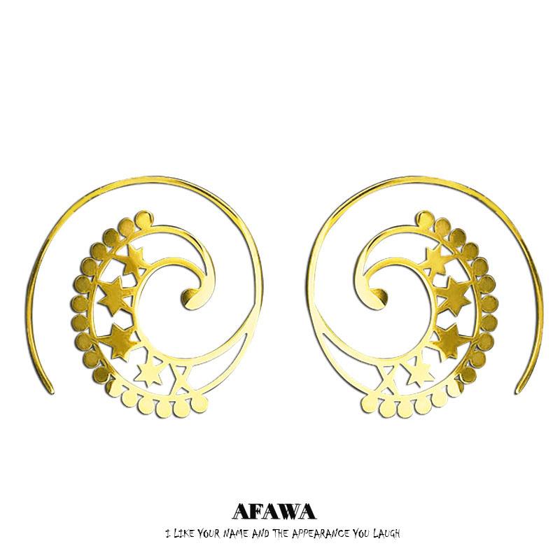 Hoop Earrings & Huggie Star Stainless Steel Tribal Ethnic Openwork Flower Gold Color Bohemian Women Jewelry E9201S0 
Hoop Earrings & Huggie Star Stainless Steel Tribal Ethnic Openwork Flower Gold Color Bohemian Women Jewelry E9201S0