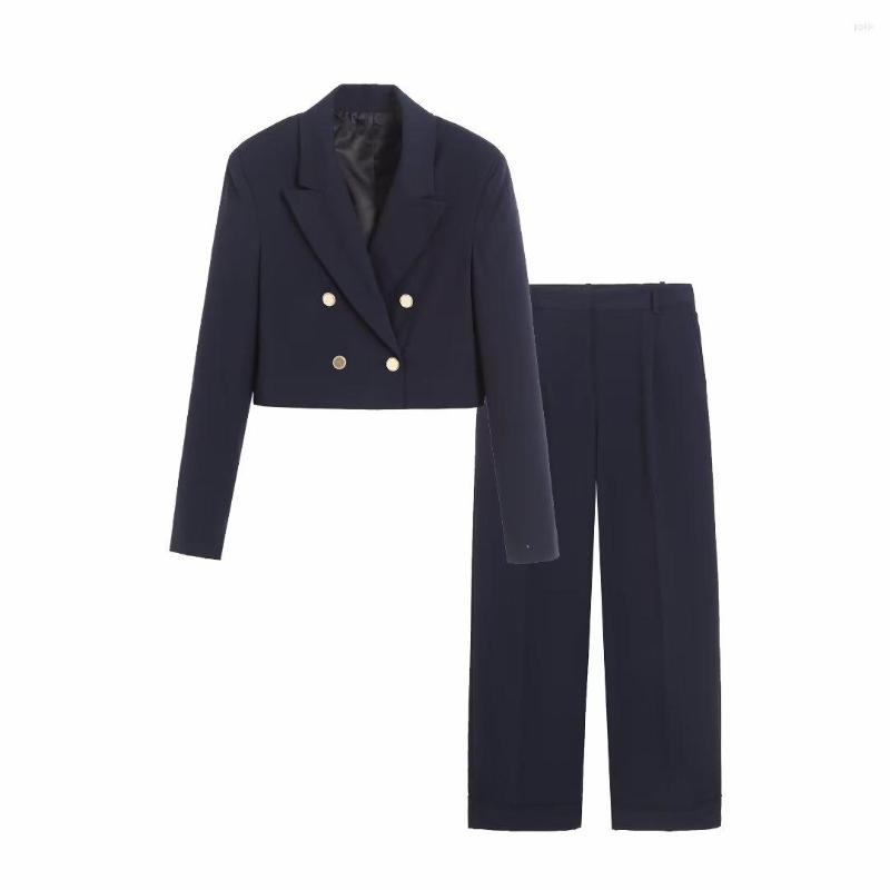 Women's Suits Women 2023 Spring Fashion Double Breasted Cropped Blazer Coat Vintage Long Sleeve Female Outerwear Chic Femme, Blue2
Women's Suits Women 2023 Spring Fashion Double Breasted Cropped Blazer Coat Vintage Long Sleeve Female Outerwear Chic Femme, Blue2