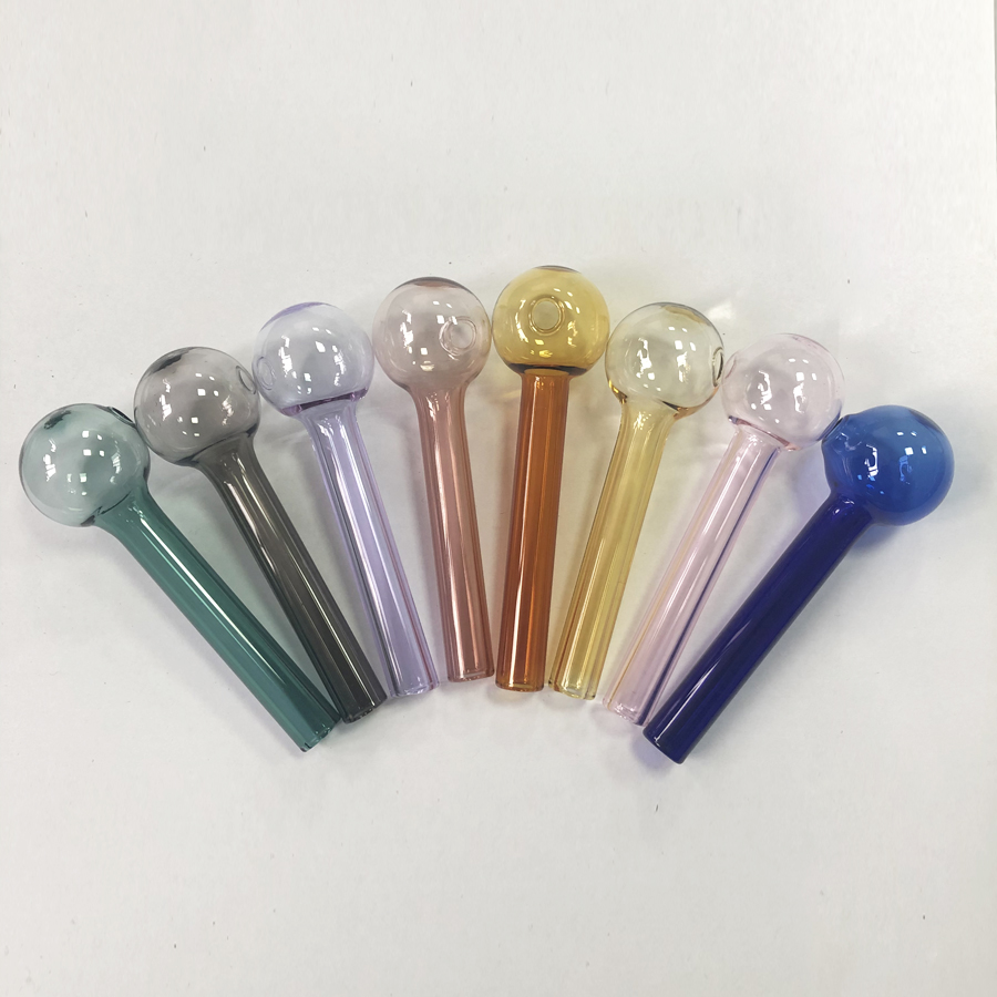 4inch 6inch Clear Colorful Glass Oil burner pipe transparent Glass Oil Burner Pipe glass Smoking pipes water Hand pipes