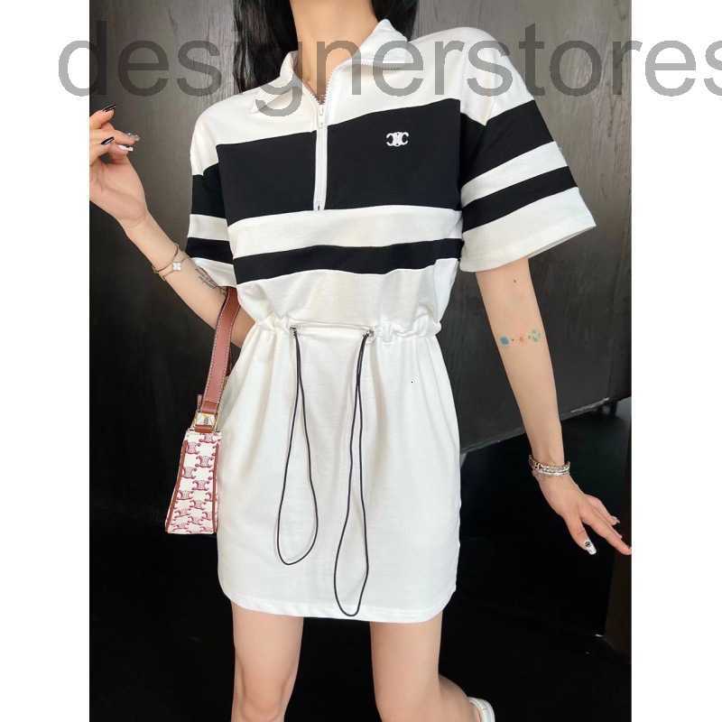 Party Dresses Designer 2022 summer new classic black and white color block half high collar sweater type drawstring waist print dress for women B634, Black4
Party Dresses Designer 2022 summer new classic black and white color block half high collar sweater type drawstring waist print dress for women B634, Black4