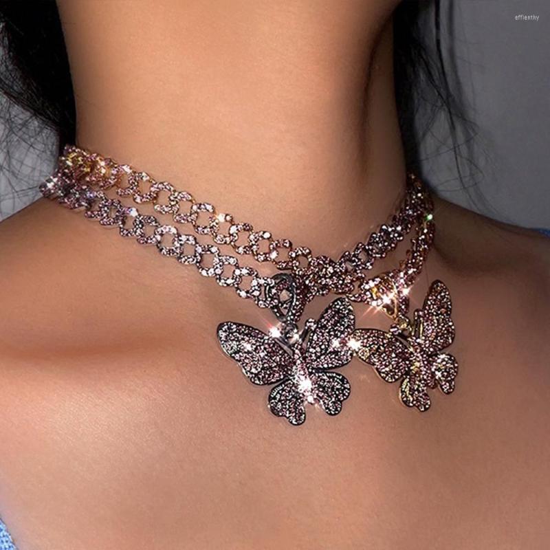 Chains Punk Shiny Full Rhinestones Paved Miami Cuban Link Choker Jewelry Wholesale Crystal Butterfly Pendant Chunky Chain Necklaces
Chains Punk Shiny Full Rhinestones Paved Miami Cuban Link Choker Jewelry Wholesale Crystal Butterfly Pendant Chunky Chain Necklaces