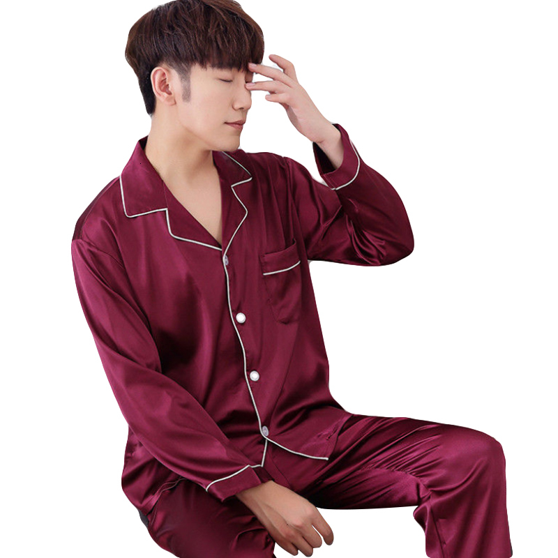 Men's Sleepwear AIPEACE Pajama suit Satin Silk Pajamas Sets Couple Sleepwear Family Pijama Lover Night Suit Men Women Casual Home Clothing 230317