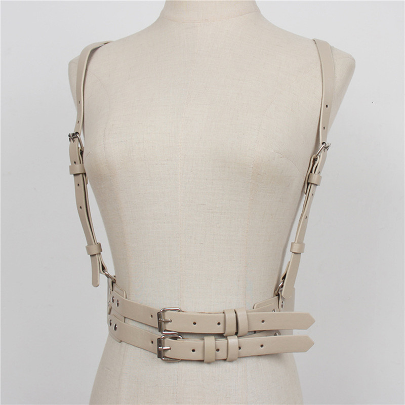 Suspenders Fashion Sexy Women Pu Leather Suspender Harness Belt Adjustable Chest Waist Body Bondage Straps Gothic Punk Lingerie Garter Belt 230316