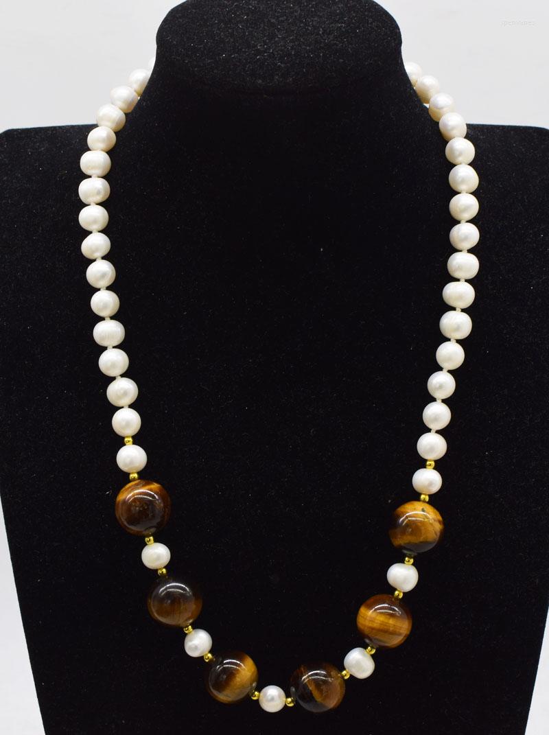Chains Freshwater Pearl White/black Near Round Tigereye 16mm Necklace Wholesale 19inch FPPJ Nature Beads Gift
Chains Freshwater Pearl White/black Near Round Tigereye 16mm Necklace Wholesale 19inch FPPJ Nature Beads Gift