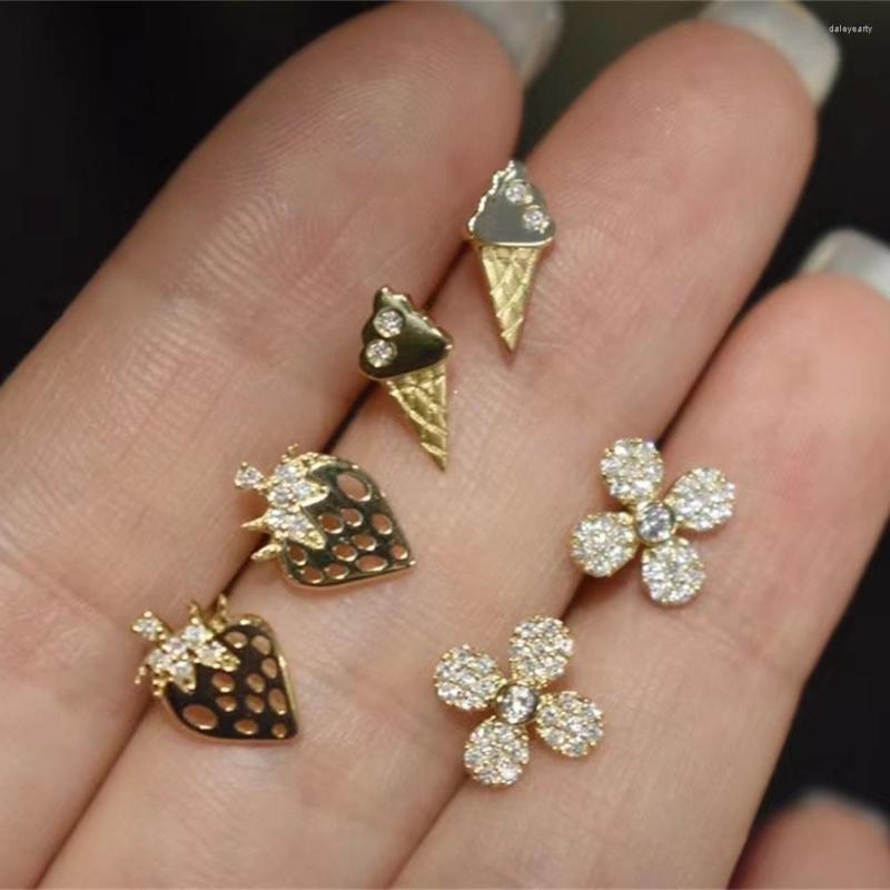 Stud Earrings 18K Pure Gold Diamond Strawberry Cream Earrings18K Au750 For Women Wedding Party Fine Jewelry
Stud Earrings 18K Pure Gold Diamond Strawberry Cream Earrings18K Au750 For Women Wedding Party Fine Jewelry