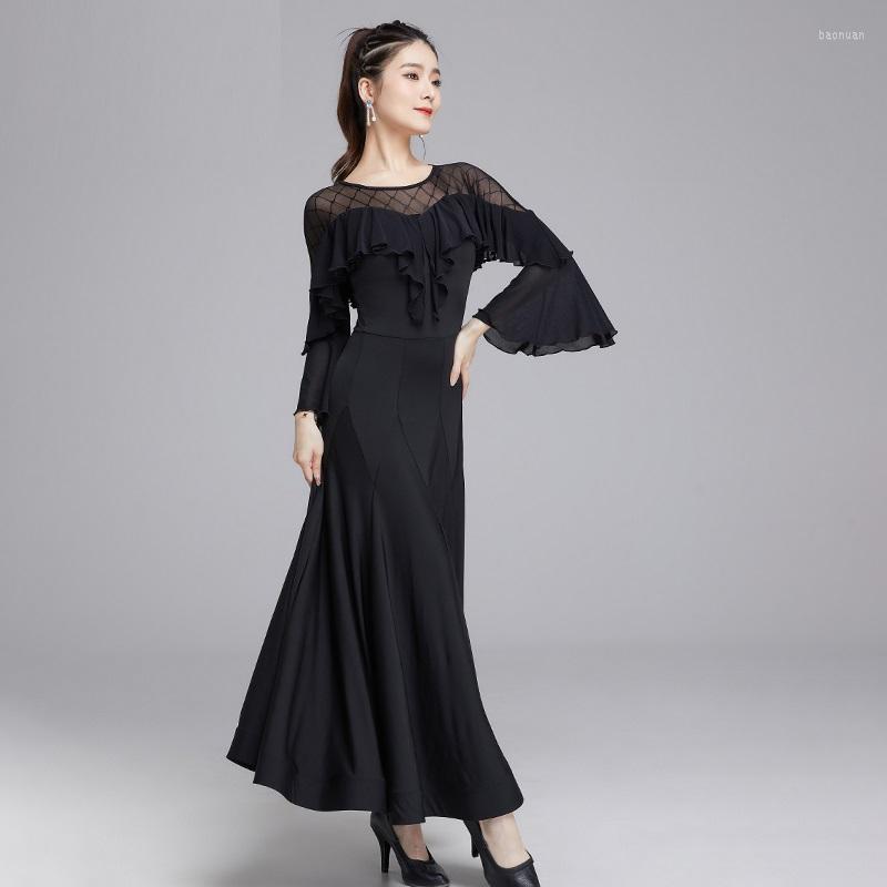 Stage Wear X085 Dancing Dress Women's Latin Ballroom Costumes Waltz Trumpet Sleeves Suit, Black
Stage Wear X085 Dancing Dress Women's Latin Ballroom Costumes Waltz Trumpet Sleeves Suit, Black
