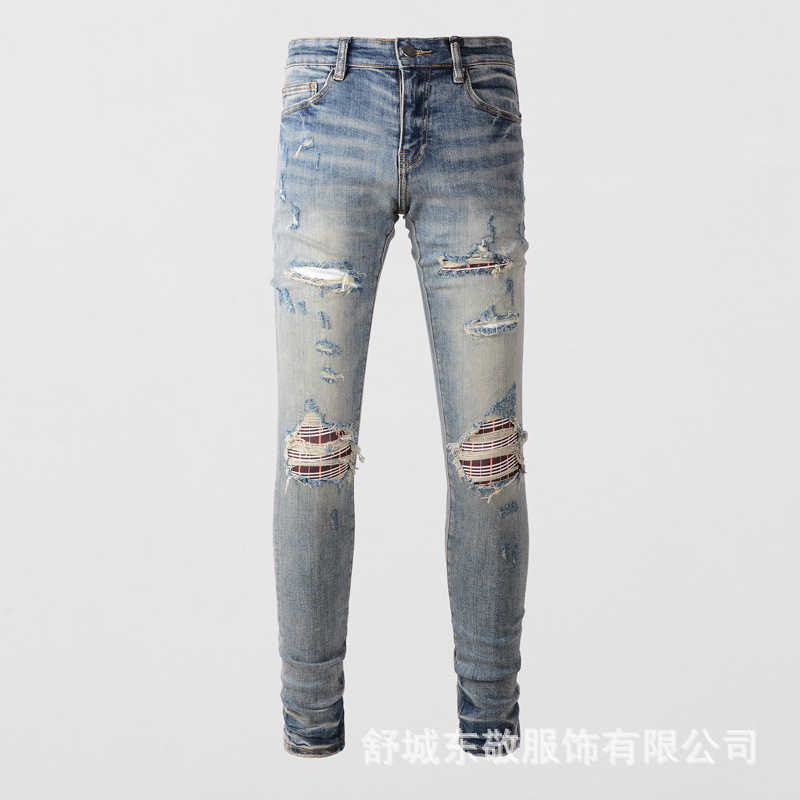 Jeans Mens Am1r1 Trousers Pants Mirri Ripped Fashion Designer Brand New Men's White Embroidery Patch Elastic Slim Denim Hip Hop High EBEP, Light blue
Jeans Mens Am1r1 Trousers Pants Mirri Ripped Fashion Designer Brand New Men's White Embroidery Patch Elastic Slim Denim Hip Hop High EBEP, Light blue
