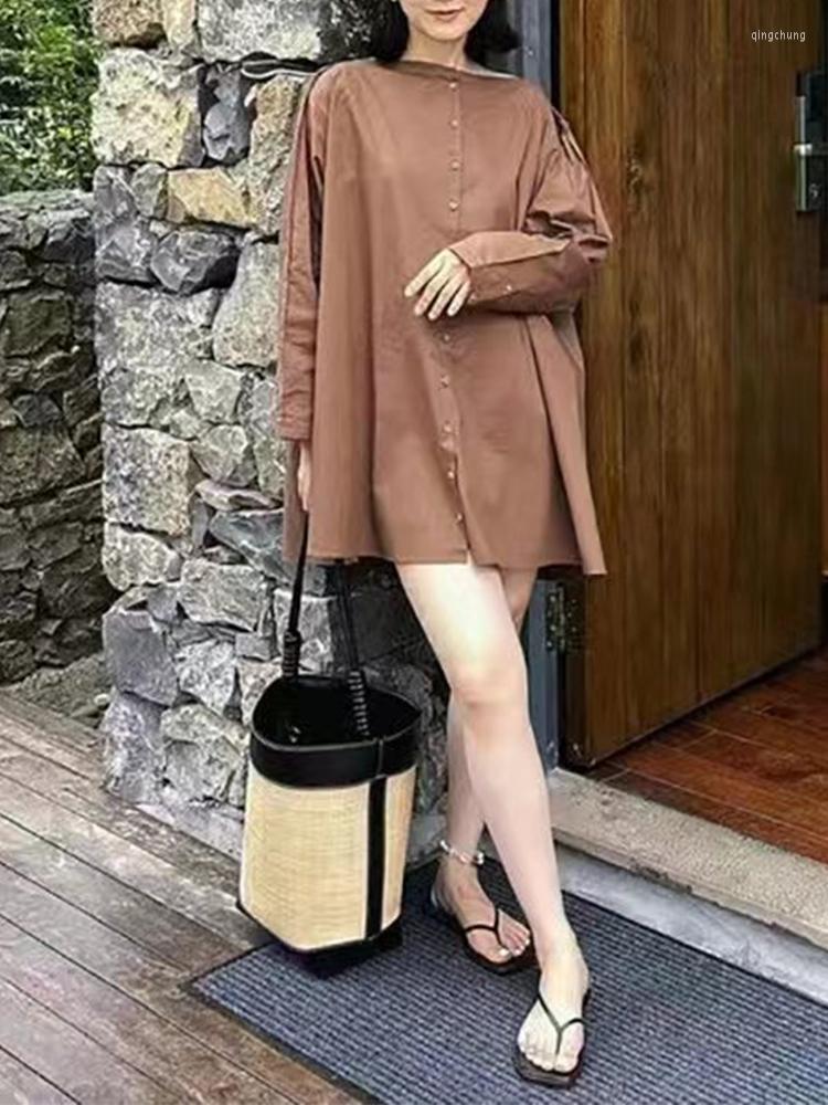 Casual Dresses Women Slash Neck Boyfriend Style Solid Color Short Mini Dress With Long Sleeve, Color as real pic
Casual Dresses Women Slash Neck Boyfriend Style Solid Color Short Mini Dress With Long Sleeve, Color as real pic