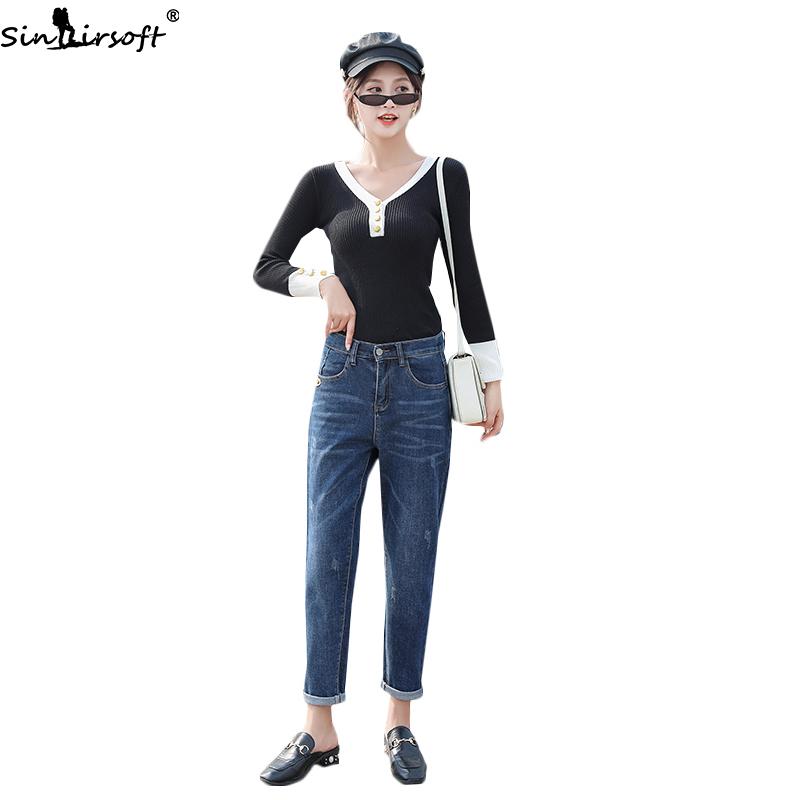 Women' Jeans Autumn Trend Loose Casual Wild High Waist Woman Women Cotton Soft Thin Scratched Harlan Elastic Denim Trousers, Black
Women' Jeans Autumn Trend Loose Casual Wild High Waist Woman Women Cotton Soft Thin Scratched Harlan Elastic Denim Trousers, Black