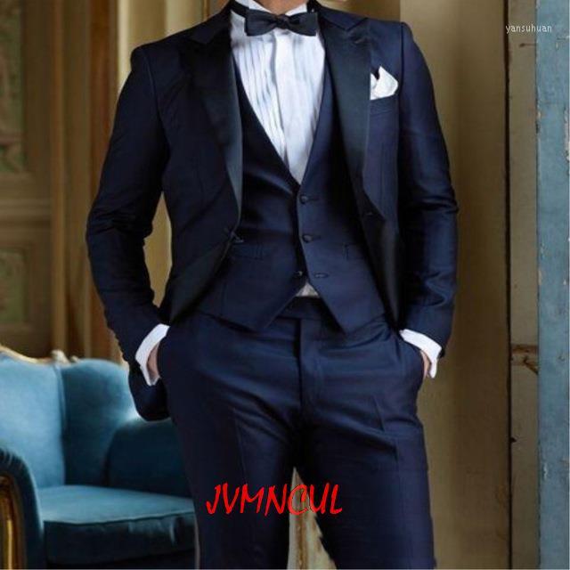 Men's Suits Navy Blue For Men Wedding Groom Suit Tuxedos Mens Terno Masculino Blazers Man 3 Pieces (Jacket Pant Vest Tie), Custom made
Men's Suits Navy Blue For Men Wedding Groom Suit Tuxedos Mens Terno Masculino Blazers Man 3 Pieces (Jacket Pant Vest Tie), Custom made
