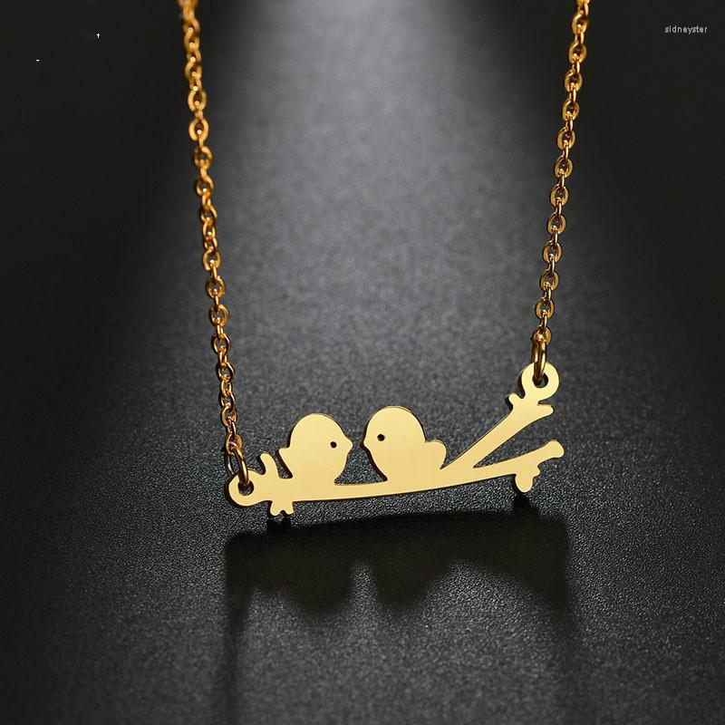 Chains Gold/Silver Color Two Birds Necklaces & Pendant Women Stainless Steel Animal Choker Statement For Lover Gift
Chains Gold/Silver Color Two Birds Necklaces & Pendant Women Stainless Steel Animal Choker Statement For Lover Gift