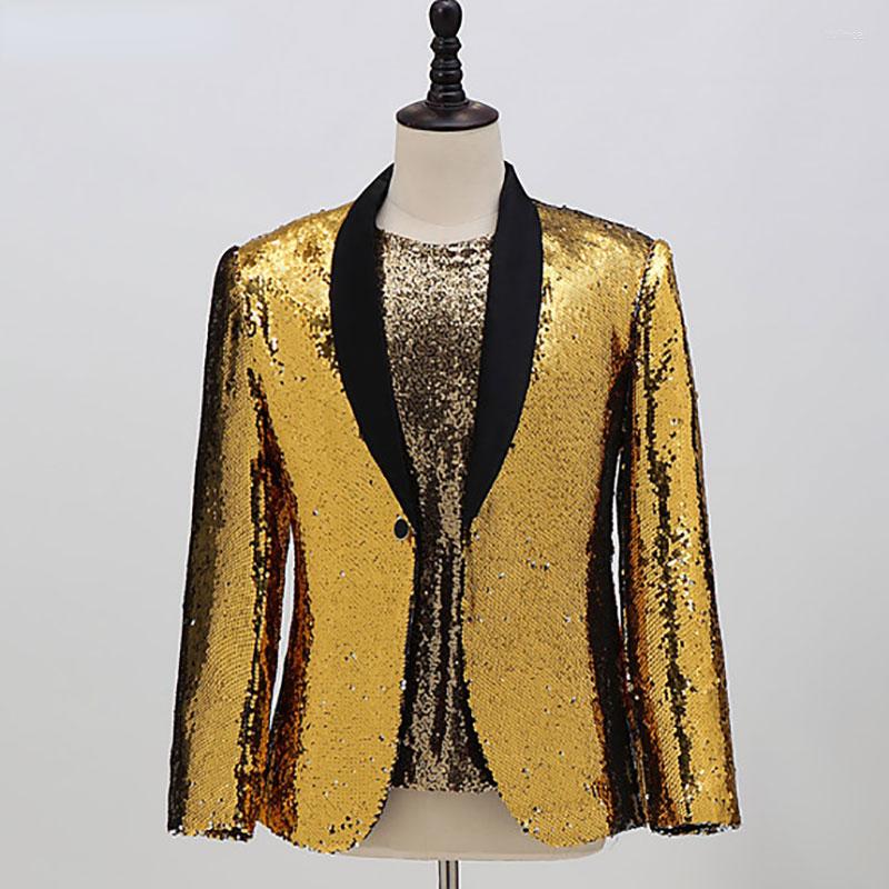 Men's Suits Luxury Gold Sequin Nightclub Suit Giltter Tuxedo Blazer One Button Shawl Collar Blazers Men Cocktail Party Wedding Costume Homme
Men's Suits Luxury Gold Sequin Nightclub Suit Giltter Tuxedo Blazer One Button Shawl Collar Blazers Men Cocktail Party Wedding Costume Homme