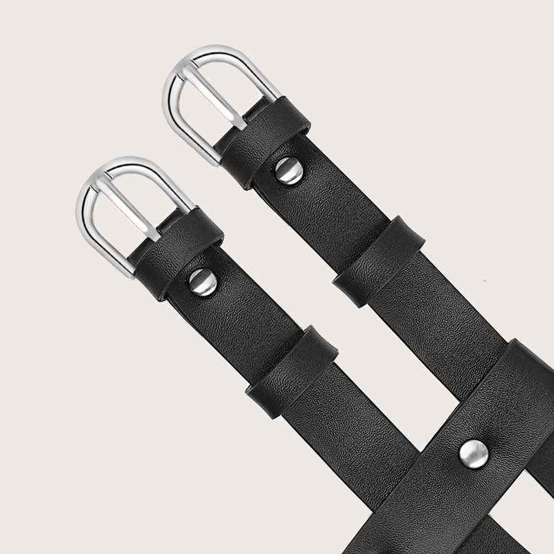 Suspenders Women Leather Harness Belt Strap Girdle Sexy Lady Handmade Belt Decorative Shirt Dress Smooth Buckle Vest Harness For Female 230316