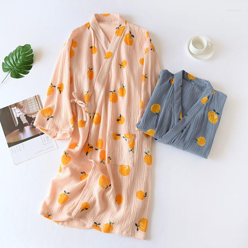 Women's Sleepwear Orange Print Women's Bathrobe Crepe Cotton Ladies Summer Spring Japanese Kimono Long Sleeve Dressing Gown For Female, Blue
Women's Sleepwear Orange Print Women's Bathrobe Crepe Cotton Ladies Summer Spring Japanese Kimono Long Sleeve Dressing Gown For Female, Blue