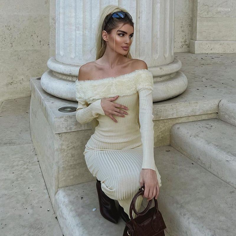 Casual Dresses Women Fashion Long Bodycon Dress Solid Color Knitted Ribbed Plush Trim Boat Neck Sleeve Spring Autumn Skinny, Gray
Casual Dresses Women Fashion Long Bodycon Dress Solid Color Knitted Ribbed Plush Trim Boat Neck Sleeve Spring Autumn Skinny, Gray