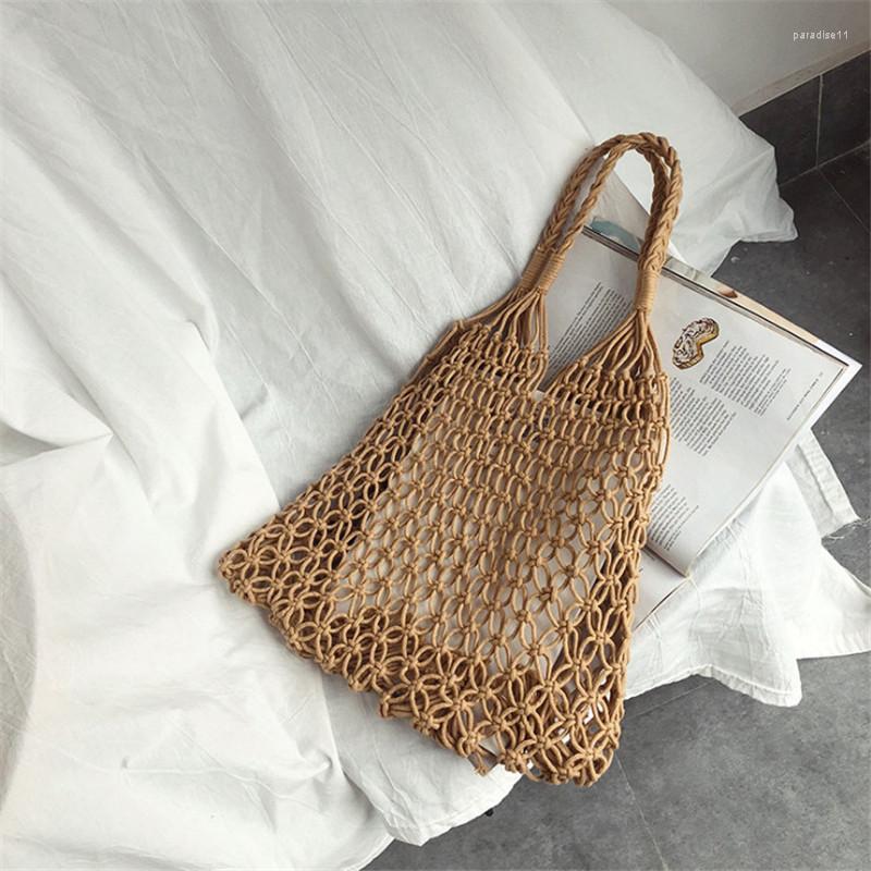 Evening Bags Cotton Rope Knitted Hollow Out Single Shoulder Bag Khaki Color Student Large Capacity Beach Fish Net
Evening Bags Cotton Rope Knitted Hollow Out Single Shoulder Bag Khaki Color Student Large Capacity Beach Fish Net