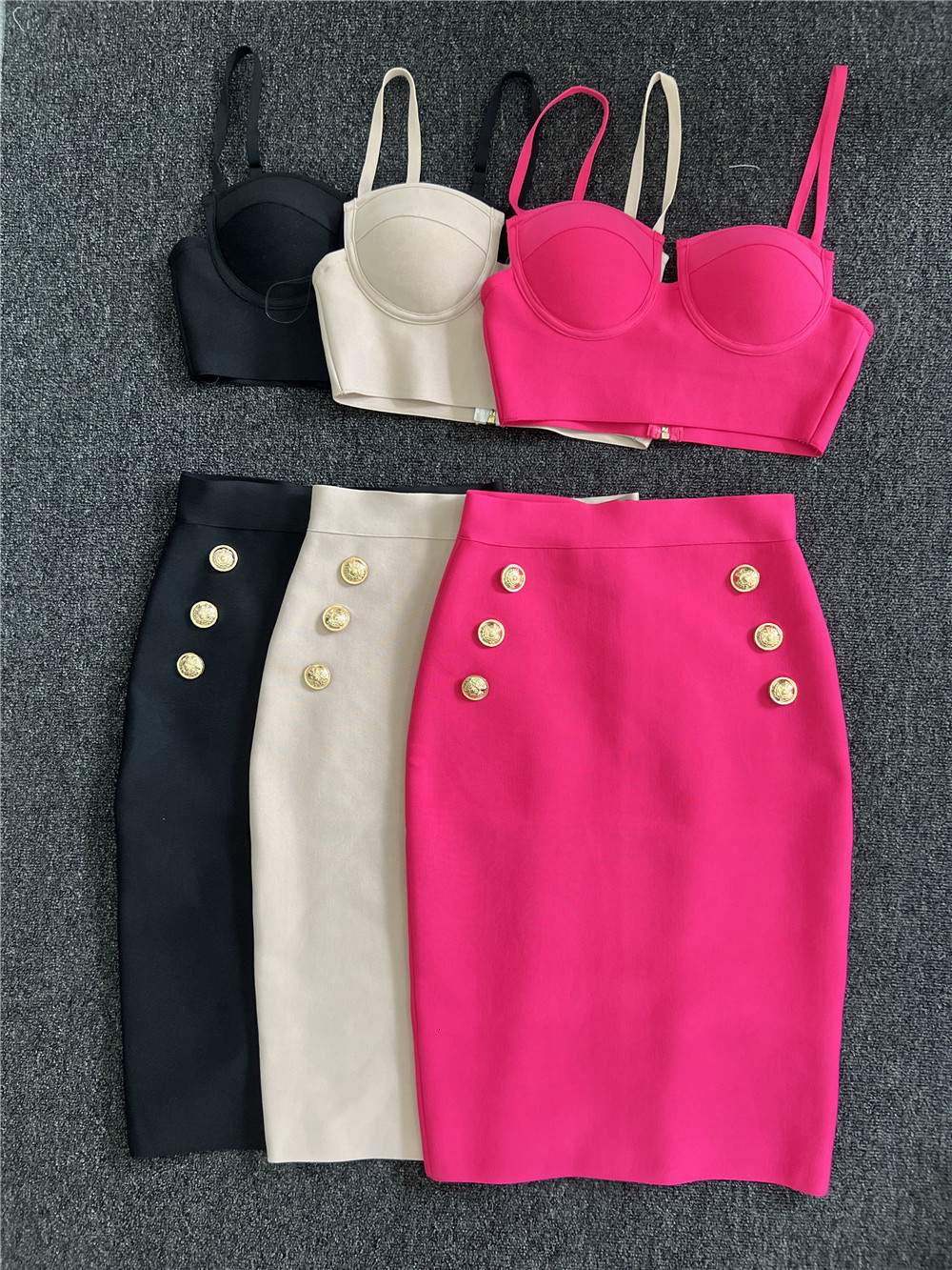 Two Piece Dress Black Nude Rose Color Women Elastic Bandage Skirts Sets Summer Camisole Crop Top High Waist Skirt High Street Party Outfits 230316
Two Piece Dress Black Nude Rose Color Women Elastic Bandage Skirts Sets Summer Camisole Crop Top High Waist Skirt High Street Party Outfits 230316