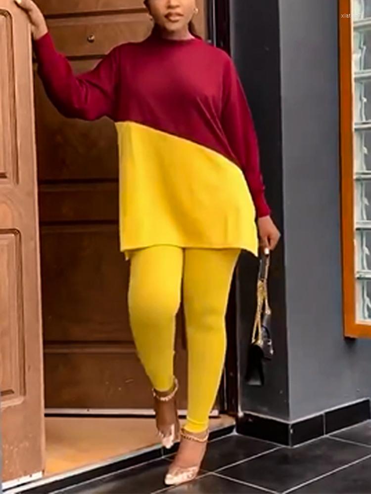 Women's Two Piece Pants 2023 Fall Women Set Casual Suits Long Sleeve Colorblock O NeckT Shirt And Skinny Lounge, Yellow
Women's Two Piece Pants 2023 Fall Women Set Casual Suits Long Sleeve Colorblock O NeckT Shirt And Skinny Lounge, Yellow