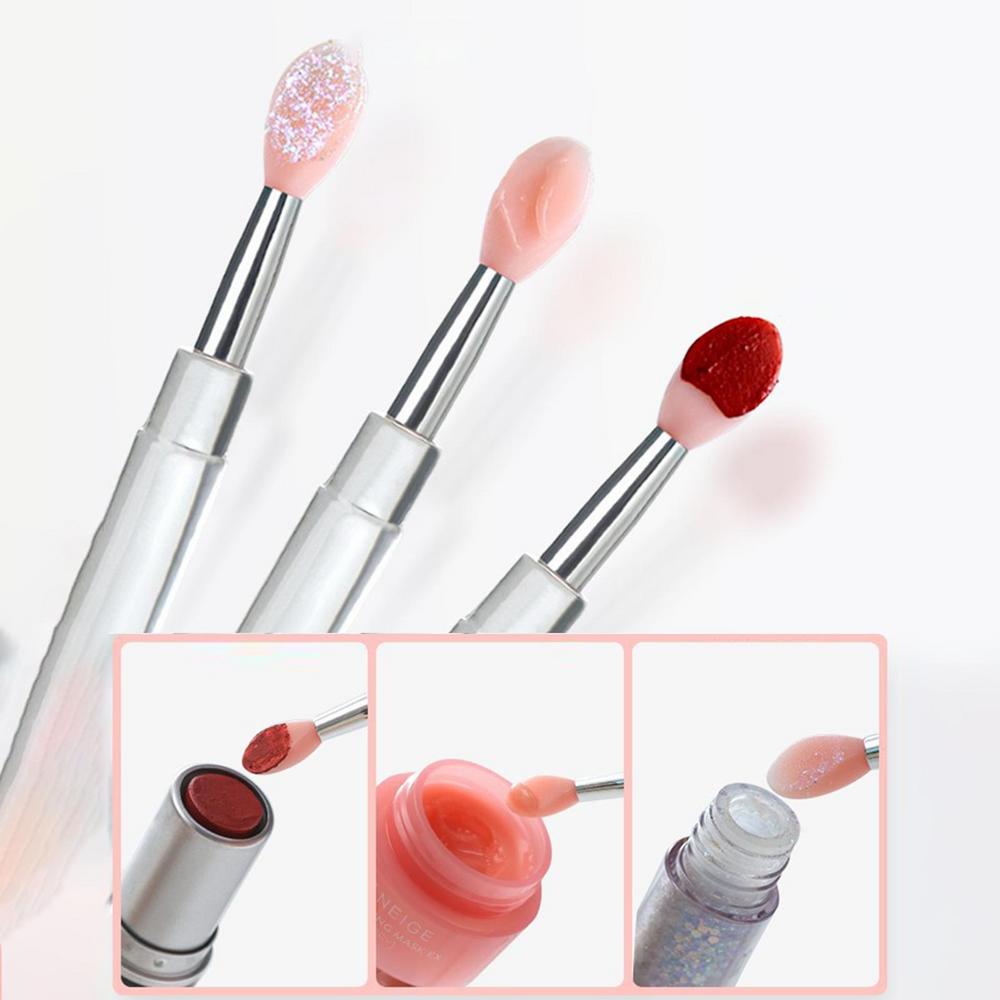 Women Beauty Makeup Tools Soft Silicone Lip Brush With Cover Multifunction Applicator Cosmetic Brush Make Up Brushes For Eye Shadow Lipstick Pincel De
