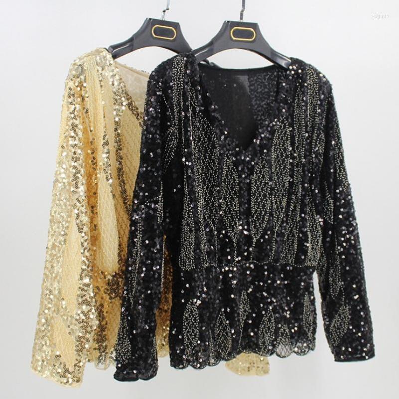 Women's Blouses Batwing Sleeve V-Neck Sequined Lace Blouse Autumn Full Women Beading Embroidery Tops, Black
Women's Blouses Batwing Sleeve V-Neck Sequined Lace Blouse Autumn Full Women Beading Embroidery Tops, Black