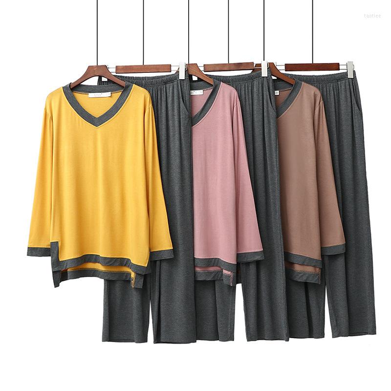 Women's Sleepwear 2023 Autumn Light Luxury Fashion Slim V-neck Long-sleeved Color-blocking Casual Suit Women's Home Wear Boutique
Women's Sleepwear 2023 Autumn Light Luxury Fashion Slim V-neck Long-sleeved Color-blocking Casual Suit Women's Home Wear Boutique