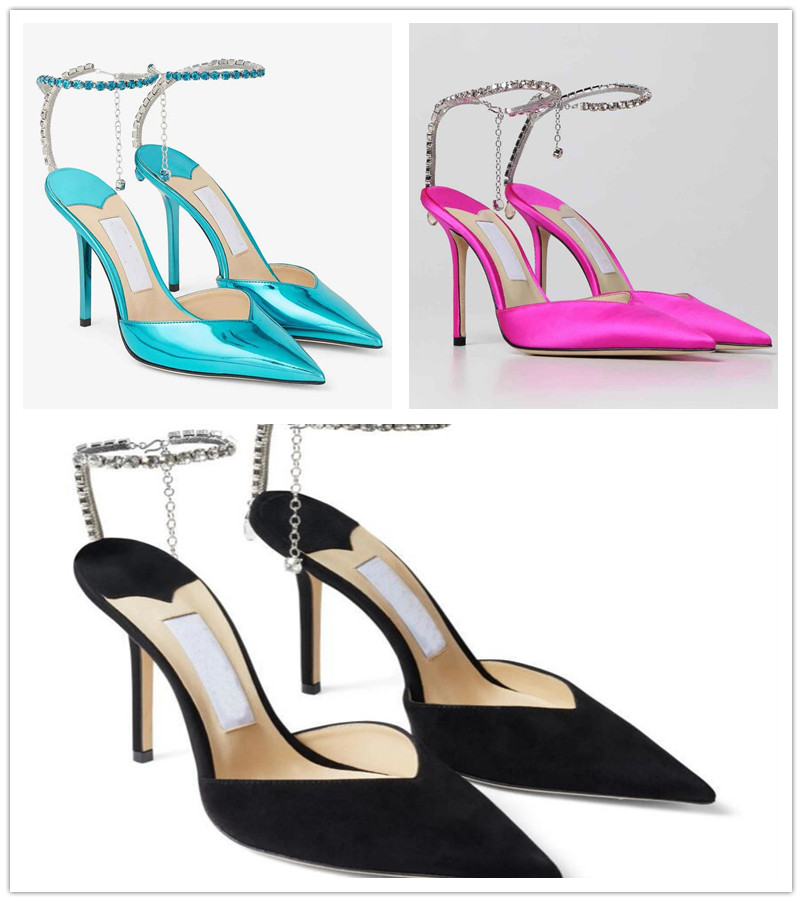 Luxurious Brands Women Pumps Saeda Sandals Shoes Crystal ankle Strap Elegant LADY Pointed Toe High Heels Bridal Wedding Party Sexy Walking black Nylon yarn EU35-43
Luxurious Brands Women Pumps Saeda Sandals Shoes Crystal ankle Strap Elegant LADY Pointed Toe High Heels Bridal Wedding Party Sexy Walking black Nylon yarn EU35-43