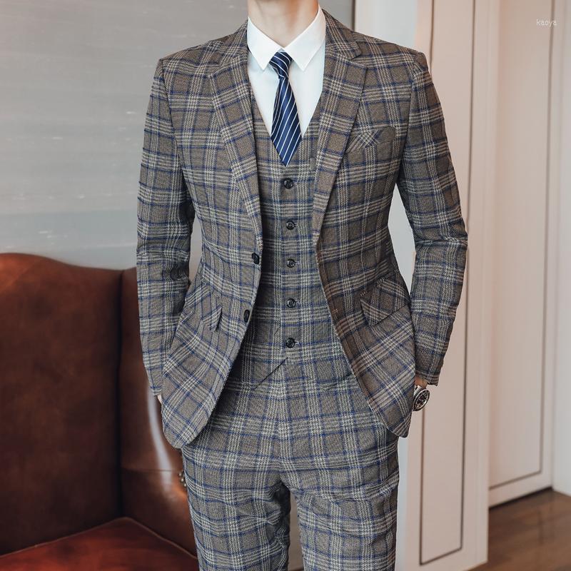 Men's Suits Jacket Vest Trousers Luxury Fashion Menplaid Leisure Business Suit High-end Gorgeous Social Formal 3 Sets Groom Wedding, Khaki
Men's Suits Jacket Vest Trousers Luxury Fashion Menplaid Leisure Business Suit High-end Gorgeous Social Formal 3 Sets Groom Wedding, Khaki