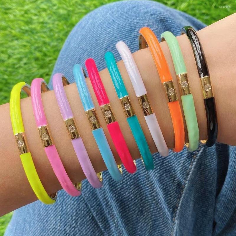 Bangle 5Pcs Trendy Bright Color Copper Enameled Colorful Summer Bracelet For Women 2023 Jewelry Gift
Bangle 5Pcs Trendy Bright Color Copper Enameled Colorful Summer Bracelet For Women 2023 Jewelry Gift