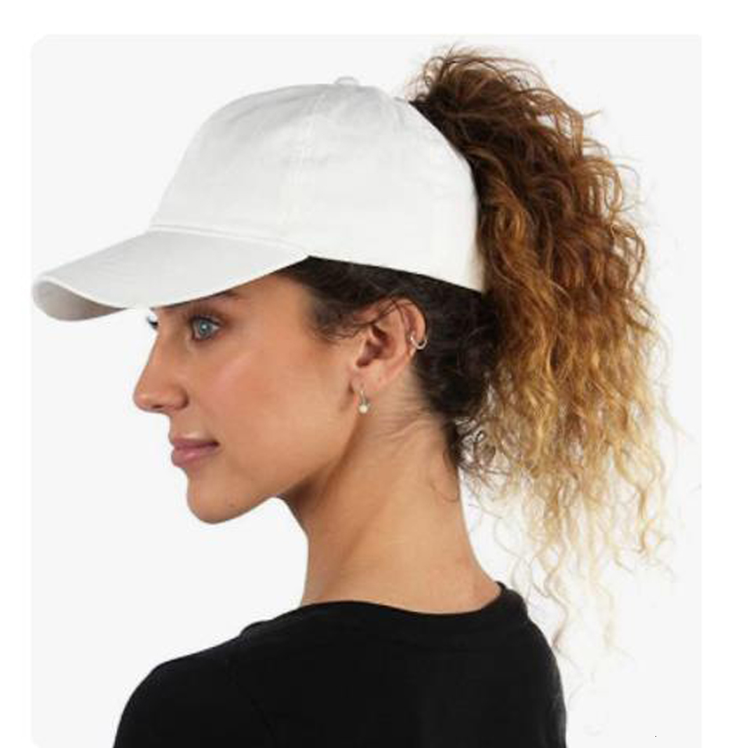 Ball Caps Solid Color High Ponytail Baseball Cap for Women Spring Summer Sunhat Running Hat Messy High Bun Ponytail Caps Female 230316