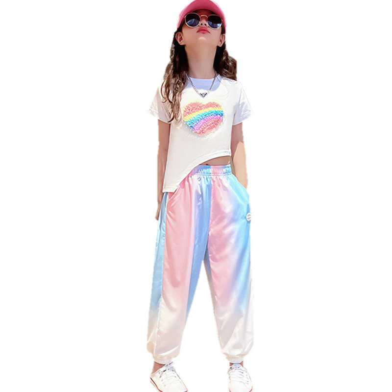 Clothing Sets Teen Girls Summer Fashion Outfits Cotton Short Sleeve Heart Tshirt Pants Rainbow Casual Style Streetwear Children Clothing Set P230315, White
Clothing Sets Teen Girls Summer Fashion Outfits Cotton Short Sleeve Heart Tshirt Pants Rainbow Casual Style Streetwear Children Clothing Set P230315, White