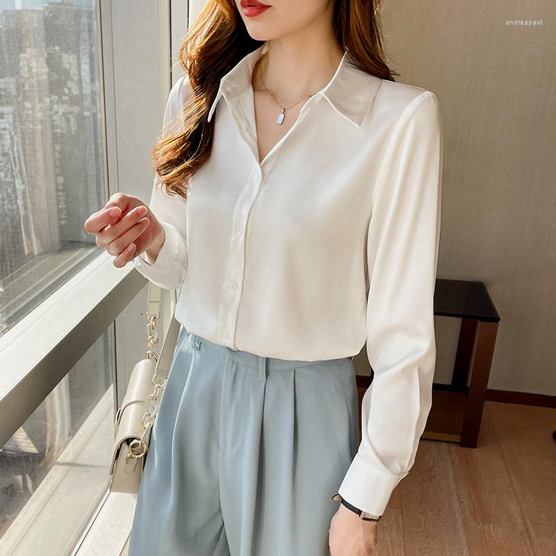 Women' Blouses 2023 Design Autumn Acetate Satin White Color Women Shirt Korean Fashion Long Sleeve Polo-neck Office Lady Casual
Women' Blouses 2023 Design Autumn Acetate Satin White Color Women Shirt Korean Fashion Long Sleeve Polo-neck Office Lady Casual