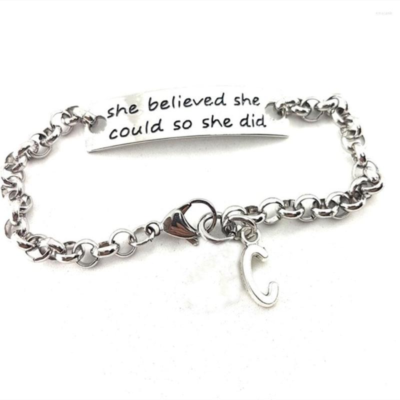 Charm Bracelets 10PCS She Believed Could So Did Motivation Bracelet Initial GiftPersonalized BraceletFitness Believe Power Girl Tough
Charm Bracelets 10PCS She Believed Could So Did Motivation Bracelet Initial GiftPersonalized BraceletFitness Believe Power Girl Tough