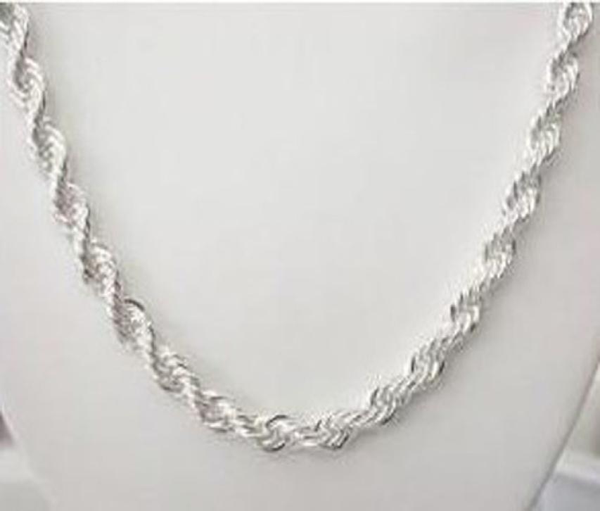 Fine 925 Sterling Silver NecklaceXMAS New 925 Silver Chain 4MM 1624Inch e Rope Necklace For Women Men Fashion Jewelry Link 7322381
Fine 925 Sterling Silver NecklaceXMAS New 925 Silver Chain 4MM 1624Inch e Rope Necklace For Women Men Fashion Jewelry Link 7322381