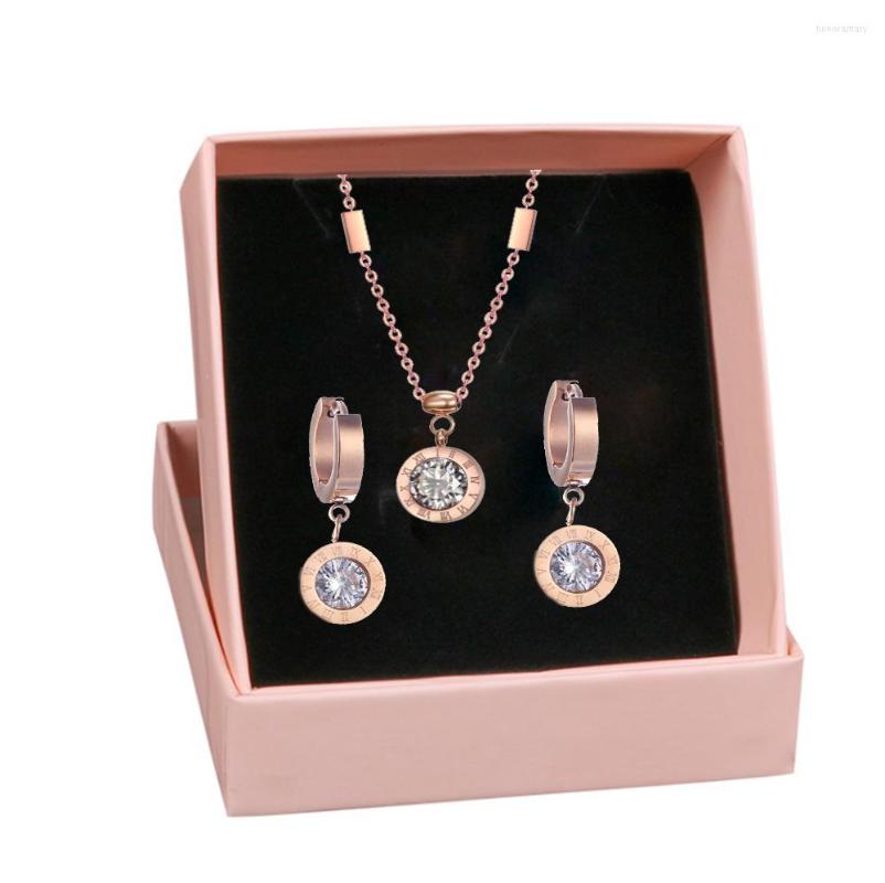 Necklace Earrings Set 316L Stainless Steel Roman Numerals Zircon Striped Tassel Colorless Ladies Jewelry Gift Box, Picture shown
Necklace Earrings Set 316L Stainless Steel Roman Numerals Zircon Striped Tassel Colorless Ladies Jewelry Gift Box, Picture shown
