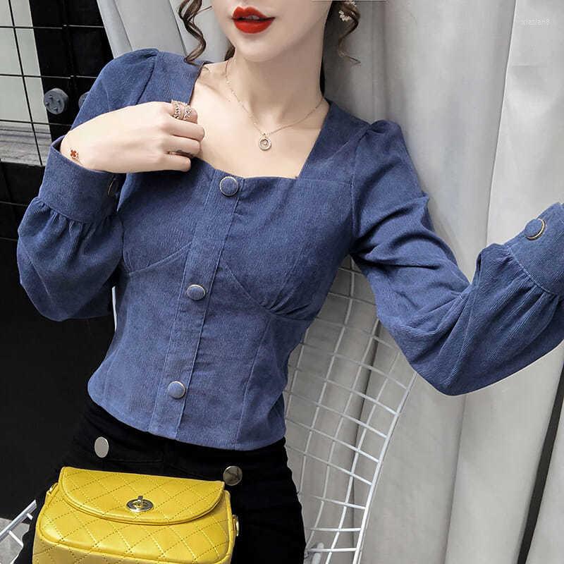 Women's Blouses Women Shirt Blouse Clothes Spring And Autumn 2023 Women's Clothing Square Collar Long Sleeve Corduroy Jacket Blusas, Blue
Women's Blouses Women Shirt Blouse Clothes Spring And Autumn 2023 Women's Clothing Square Collar Long Sleeve Corduroy Jacket Blusas, Blue