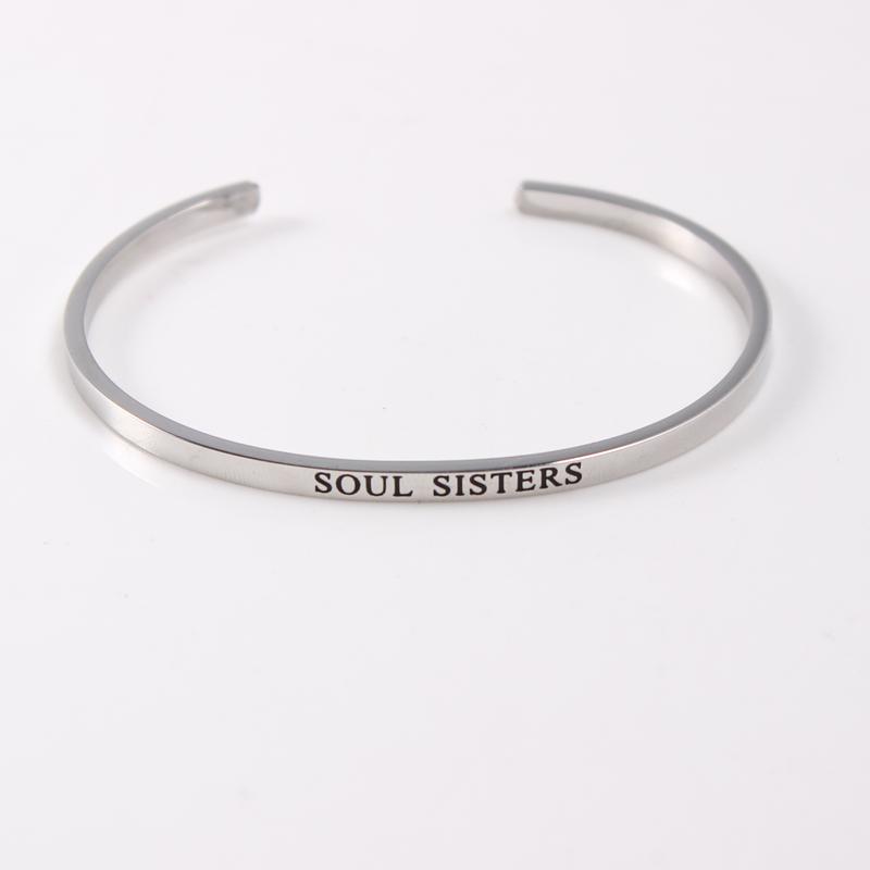 Bangle 2023 Est Stainless Steel Bracelets & Bangles Engraved "SOUL SISTERS " Positive Inspirational For Women
Bangle 2023 Est Stainless Steel Bracelets & Bangles Engraved "SOUL SISTERS " Positive Inspirational For Women