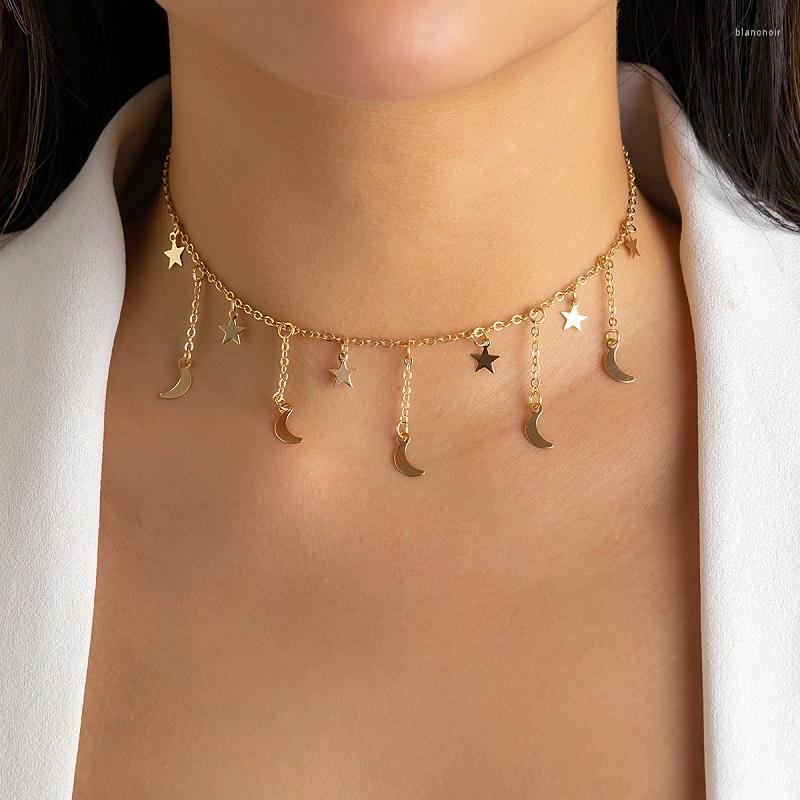 Choker Trendy Chain Necklace For Women Vintage Gold Color Star Moon Dangle Fashion Jewelry Accessories
Choker Trendy Chain Necklace For Women Vintage Gold Color Star Moon Dangle Fashion Jewelry Accessories
