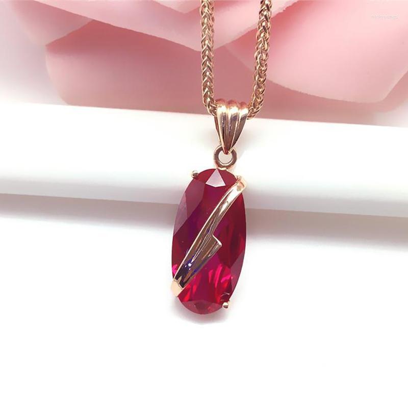 Chains 585 Purple Gold Plated 14K Rose Inlaid Ruby Oval Pendant Necklace Classic Light Luxury Creative Ladies Wedding Jewelry Gift
Chains 585 Purple Gold Plated 14K Rose Inlaid Ruby Oval Pendant Necklace Classic Light Luxury Creative Ladies Wedding Jewelry Gift