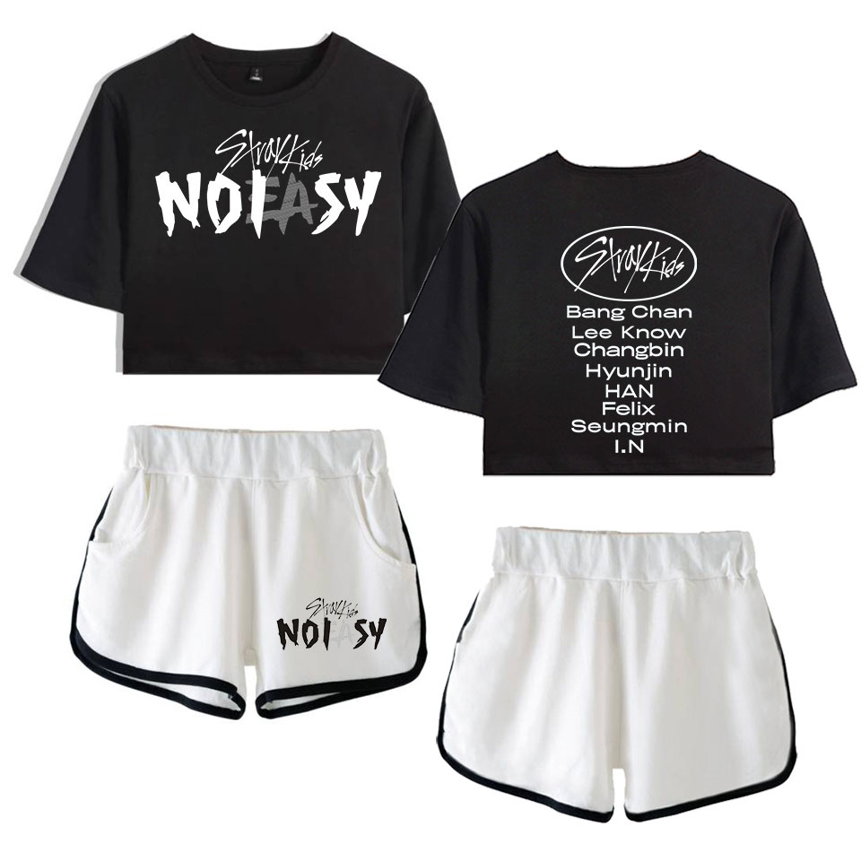 Womens Two Piece Pants Harajuku Stray kids SKZ Noeasy Print Short Sleeve Cool Sexy Shortslovely Tshirts Dew navel Pretty Girl suits Two Piece Set 230316, White
Womens Two Piece Pants Harajuku Stray kids SKZ Noeasy Print Short Sleeve Cool Sexy Shortslovely Tshirts Dew navel Pretty Girl suits Two Piece Set 230316, White