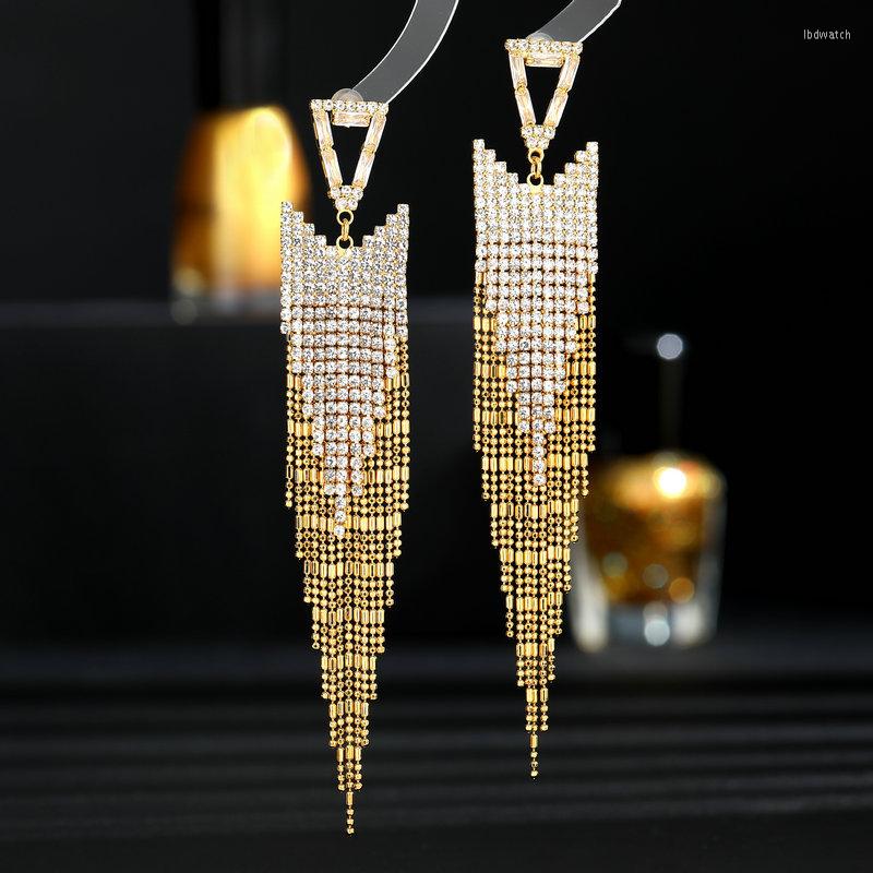 Dangle Earrings Exaggerated Temperament Cubic Zirconia Tassel For Ladies Wedding Party Bridal Jewelry Gold Plated
Dangle Earrings Exaggerated Temperament Cubic Zirconia Tassel For Ladies Wedding Party Bridal Jewelry Gold Plated