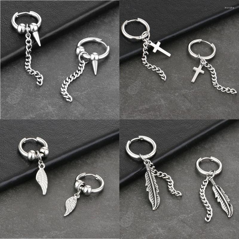 Hoop Earrings Stainless Steel Punk Long Tassel Chain Unisex Women Men Rock Hip Hop Leaves Cone Cross Korean Jewelry
Hoop Earrings Stainless Steel Punk Long Tassel Chain Unisex Women Men Rock Hip Hop Leaves Cone Cross Korean Jewelry