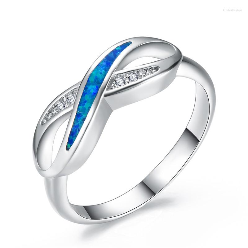 Wedding Rings Blue Opal White Zircon Infinity Ring Unique 8 Shaped Engagement Classic Silver Color For Women Bridal Jewelry
Wedding Rings Blue Opal White Zircon Infinity Ring Unique 8 Shaped Engagement Classic Silver Color For Women Bridal Jewelry