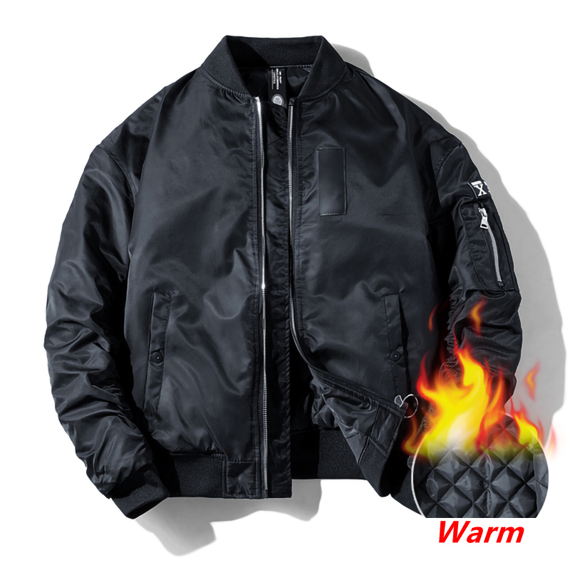 Men's Jackets Classic MA-1 Bomber Jacket Autumn Winter Male's Long Sleeve Thick Flight Pilot Coat Military Baseball Couple Windbreaker 230317, Black thick
Men's Jackets Classic MA-1 Bomber Jacket Autumn Winter Male's Long Sleeve Thick Flight Pilot Coat Military Baseball Couple Windbreaker 230317, Black thick