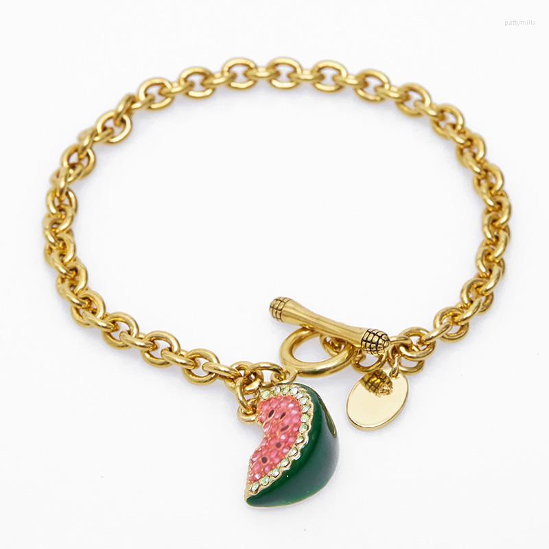 Link Bracelets Hand Made Enamel Colour Ceramic Glaze Watermelon Modelling OT Button Bracelet Mother's Day Gift Free Lettering
Link Bracelets Hand Made Enamel Colour Ceramic Glaze Watermelon Modelling OT Button Bracelet Mother's Day Gift Free Lettering