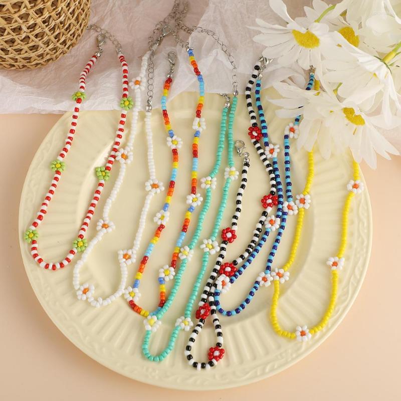 Chains Bohemian Blue White Seed Bead Flower Choker Necklace Statement Short Collar Clavicle Chain For Women Jewelry 2023
Chains Bohemian Blue White Seed Bead Flower Choker Necklace Statement Short Collar Clavicle Chain For Women Jewelry 2023