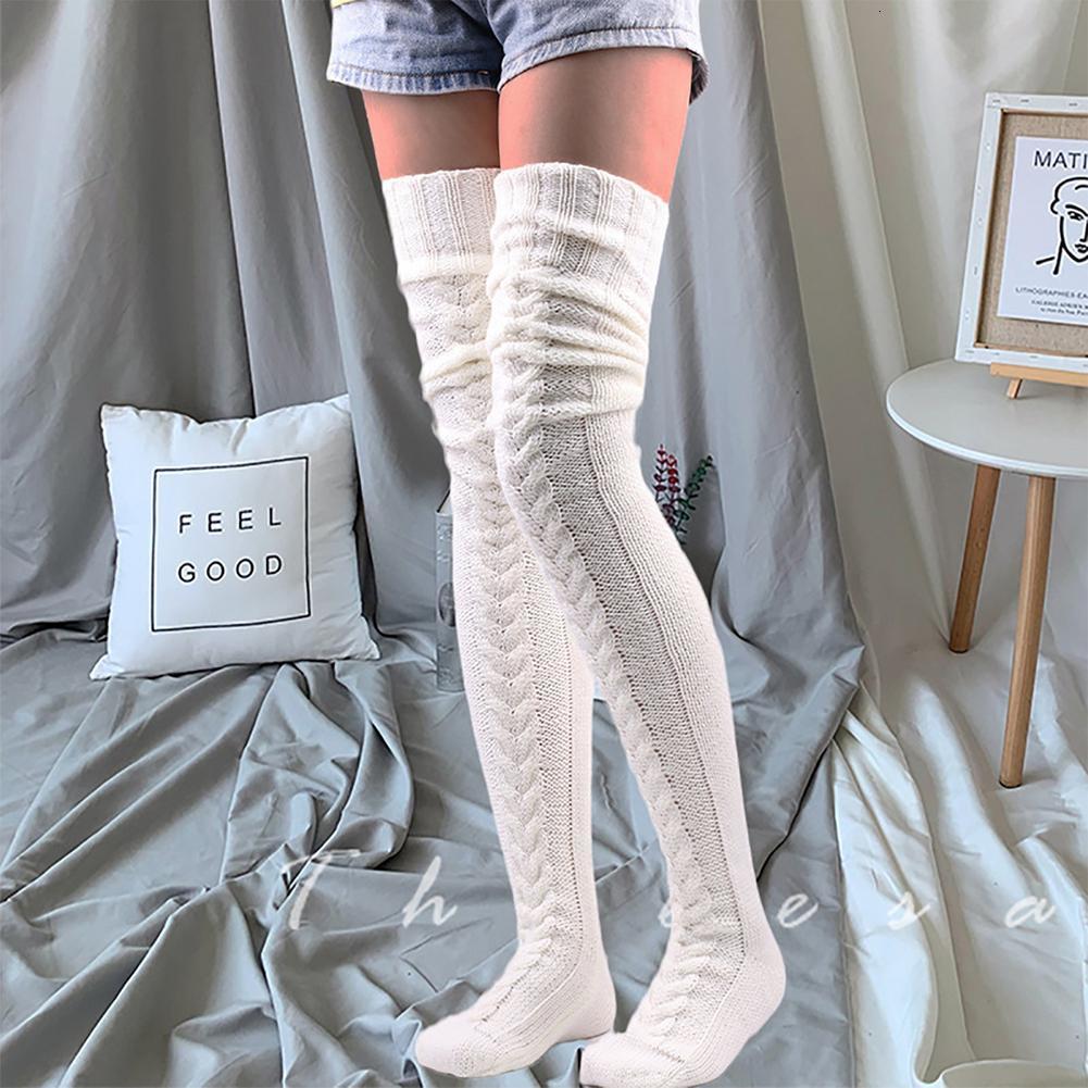 Socks Hosiery Women Thigh High Socks Long Woolen Knit Warm Thick Tall Long Boots Stockings Leg Warmers For Girls Winter Pile Thick Socks 230316