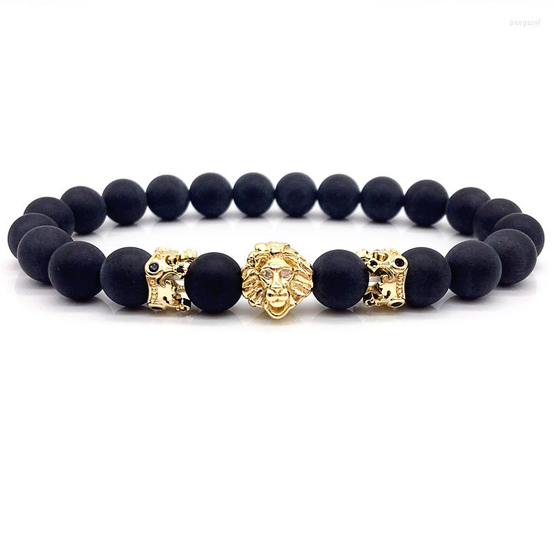 Strand 2023 Vintage Lion Crown Bracelet Men Luxury Handmade 8mm Matte Beaded For Fashion Jewelry Gift
Strand 2023 Vintage Lion Crown Bracelet Men Luxury Handmade 8mm Matte Beaded For Fashion Jewelry Gift