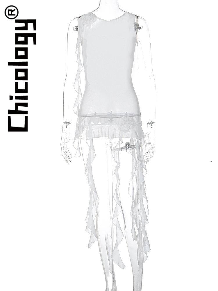 Women's Tanks Camis Chicology Fashion White Rose Tassel Slim Sleeveless Tank Tops Casual Streetwear Party Vacation Y2K Women Wholesale Clothes 23